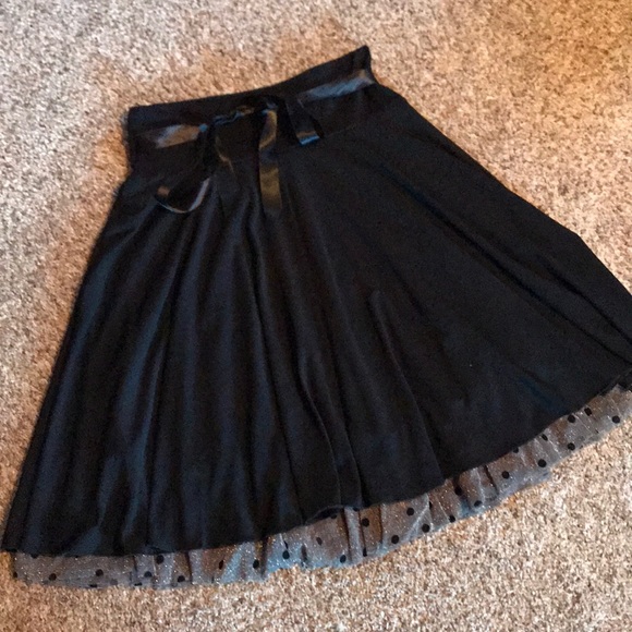 Flouncy Black Skirt - Picture 1 of 2